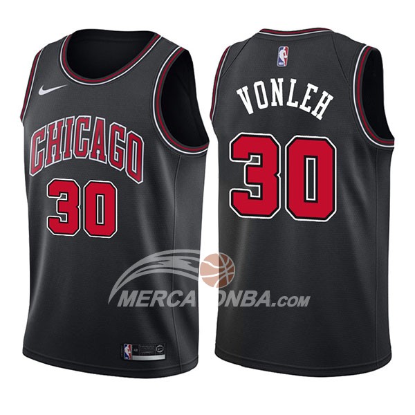 Maglia NBA Chicago Bulls Noah Vonleh Statement 2017-18 Nero